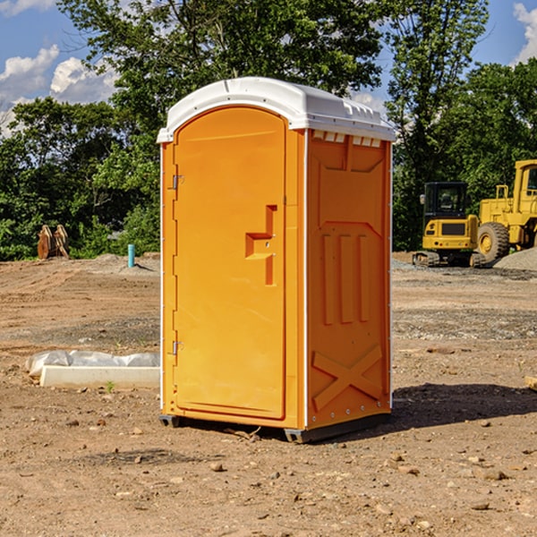 how often are the portable restrooms cleaned and serviced during a rental period in Braman OK